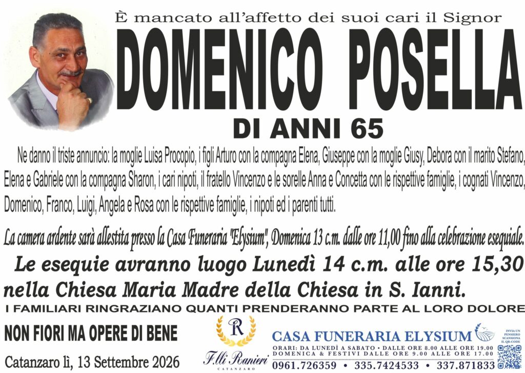 Domenico Posella non è più con noi
