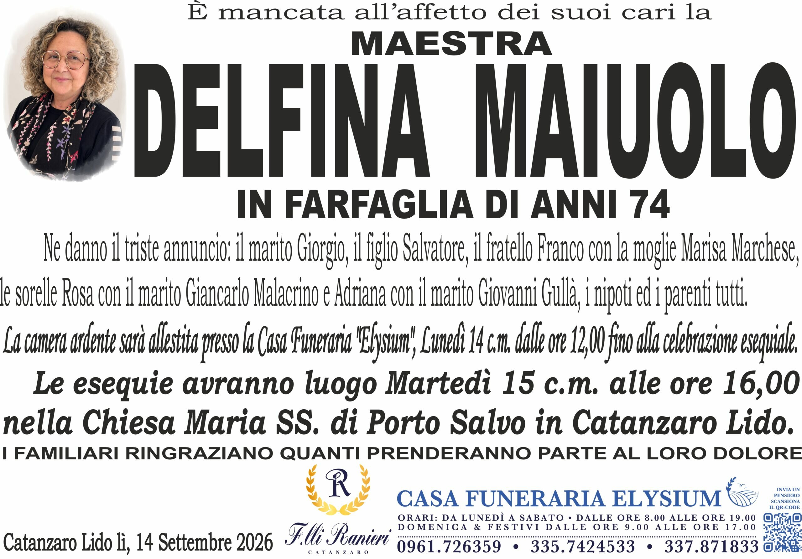 Delfina Maiuolo non è più con noi