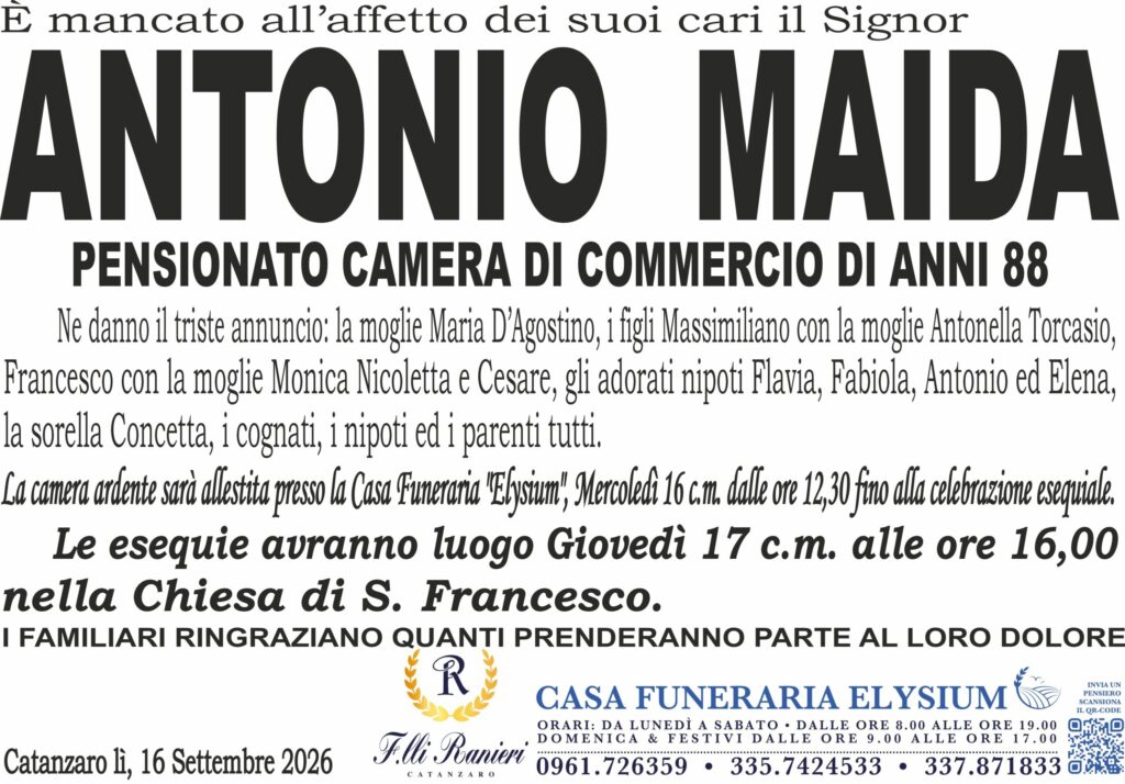 Antonio Maida non è più con noi