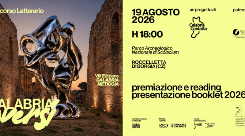 MUSEO E PARCO ARCHEOLOGICO NAZIONALE DI SCOLACIUM: IL 19 AGOSTO 2026 SI CELEBRA IL GRAN FINALE DELL’OTTAVA EDIZIONE DEL CONCORSO LETTERARIO “CALABRIA IN VERSI”