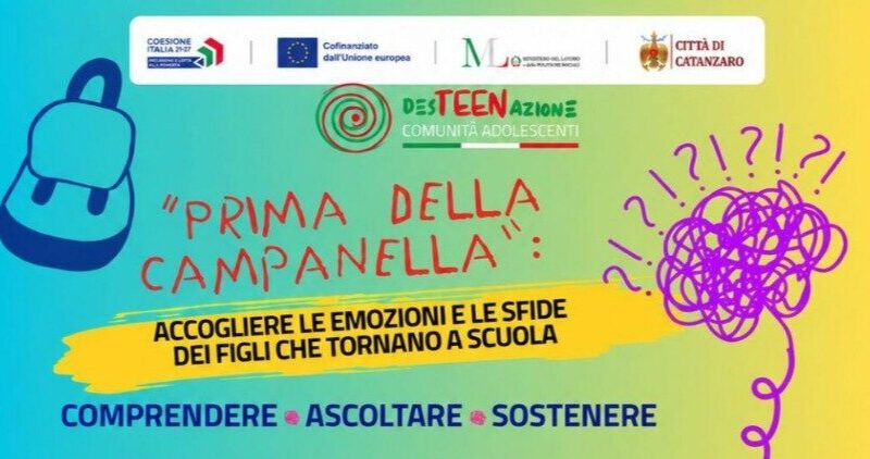 Catanzaro torna a scuola: con il Progetto DesTEENazione le emozioni diventano una forza per tutta la famiglia Un ciclo di quattro incontri tematici gratuiti rivolti a genitori, ragazzi e ragazze