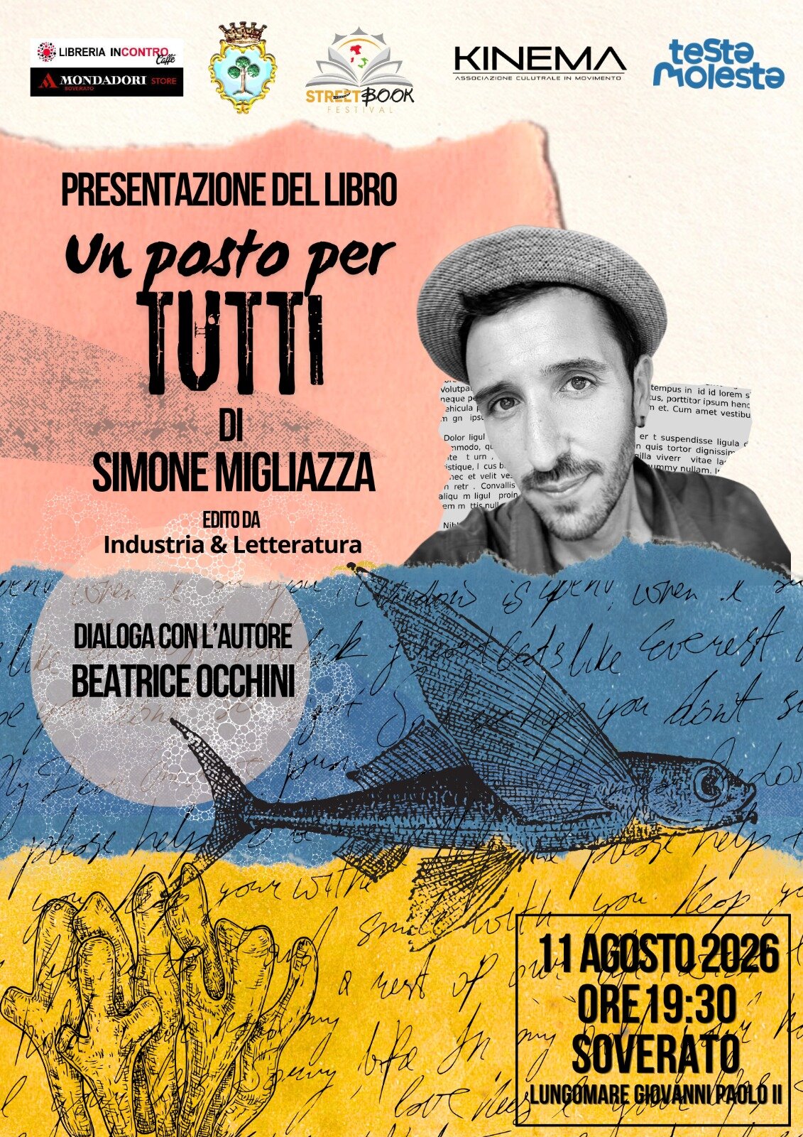 A Soverato Marina la presentazione in anteprima di “Un posto per tutti”, libro di Simone Migliazza