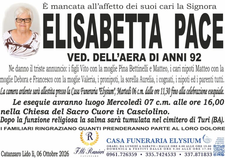 Elisabetta Pace ci ha lasciati