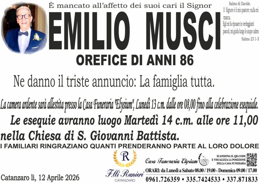 Emilo Musci è mancato all'affetto dei suoi cari