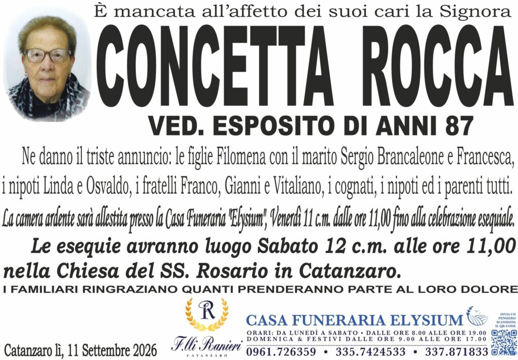 Concetta Rocca non è più con noi