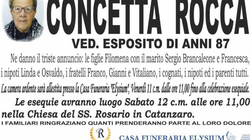 Concetta Rocca non è più con noi