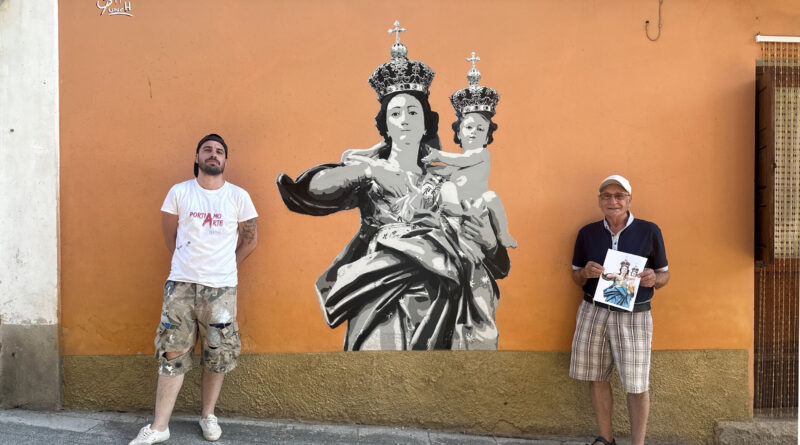 La Mano della Grazia. Punch311 ridà luce alla Madonna delle Grazie: un’opera che unisce arte urbana e spiritualità a Pizzoni