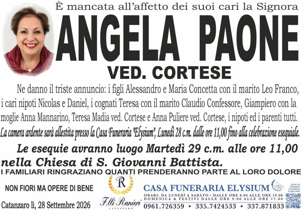 Angela Paone non è più con noi