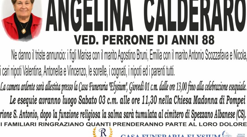 Angelina Calderaro non è più con noi