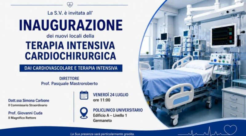 Nuovi locali della Terapia Intensiva Cardiochirurgica, venerdì 24 l'inaugurazione