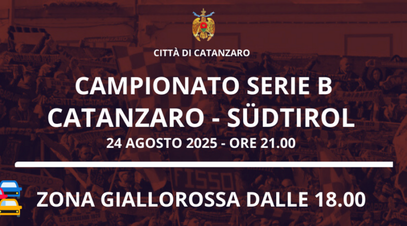 Zona Giallorossa per Catanzaro- Südtirol: le disposizioni su parcheggi, traffico e viabilità