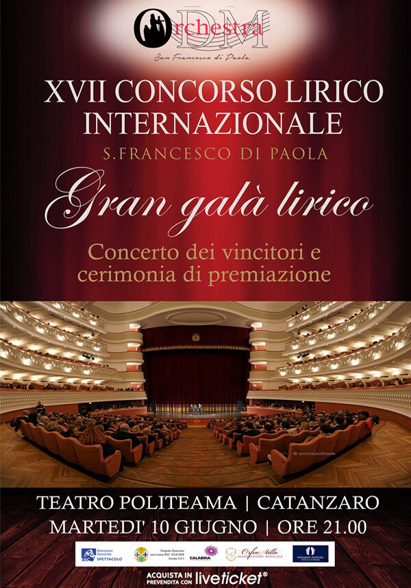 Al Teatro Politeama di Catanzaro il XVII Concorso Lirico Internazionale San Francesco di Paola