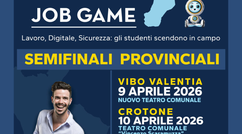 Dalla scuola al lavoro: al via le semifinali provinciali del Mirai Job Game Il progetto di orientamento, promosso dalla Regione Calabria, entra nella fase più coinvolgente: gli studenti qualificati, tra il 9 e il 22 aprile, saranno impegnati nelle gare che si terranno nei teatri delle cinque province calabresi