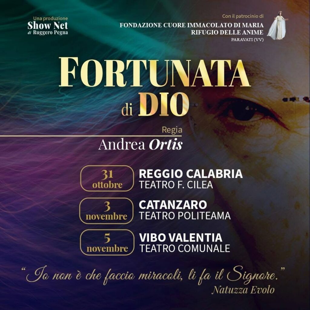 SI ARRICCHISCE IL CAST DELL’ OPERA TEATRALE EVENTO “FORTUNATA DI DIO, LA STORIA DI NATUZZA EVOLO”, IN ARRIVO NEI TEATRI DI REGGIO, CATANZARO E VIBO VALENTIA