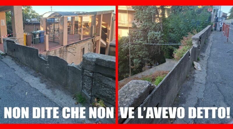 Via Carlo V, crolla nella scarpata il muretto pericolante: cronaca di una tragedia annunciata