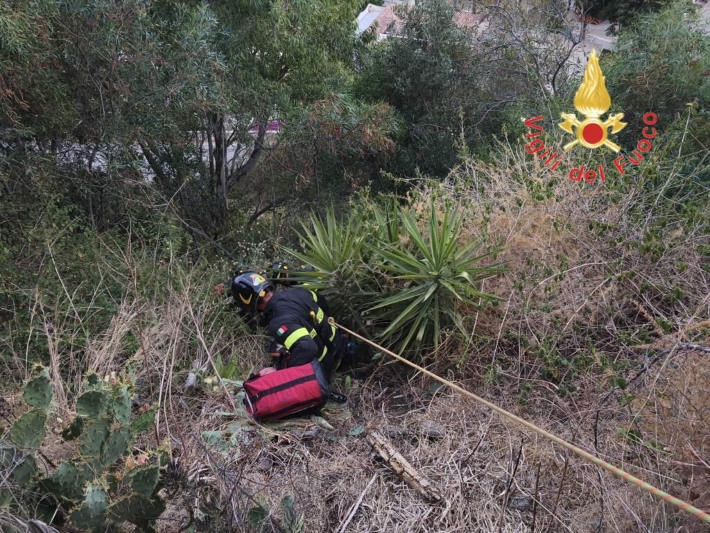 Cade in una scarpata in località Caminia, riportando qualche ferita. Portata in salvo dai Vigili del Fuoco